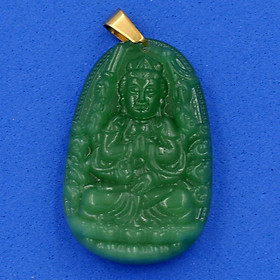 Mặt Phật Thiên Thủ Thiên Nhãn thạch anh xanh size nhỏ 3.6cm MTXA8 - phật bản mệnh tuổi Tý