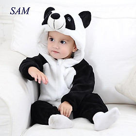 Bé Bé Trai Và Bé Gái Quần Áo Sơ Sinh Năm 2019 Áo Liền Quần Liền Hình Gấu Trúc Dễ Thương Có Mũ Trùm Đầu Rompers Tập Đi Ngoài Trời Mùa Đông Quần Áo - one