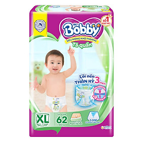 Tã Quần Bobby Siêu Thoáng XL62 (62 Miếng)