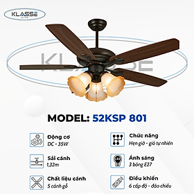 Mua Quạt trần chùm đèn Klasse 52KSP 801 Hàng chính hãng
