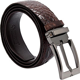 Thắt Lưng Nam Da Cá Sấu Đầu Kim Huy Hoàng HT4214 (120 x 3.5 cm) - Nâu Đất