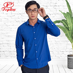 Áo sơ mi nam màu tím nho, phong cách Hàn Quốc, form body slim fit, không túi, vải Bamboo, Amazing