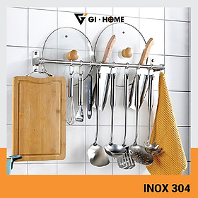 Mua Kệ Treo Nhà Bếp GIHOME Inox 304 Gài Dao  Gài Nắp Vung Kèm 10 Móc Treo Di Động