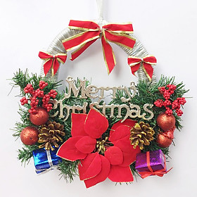 Mua Vòng nguyệt quế nơ màu bạc trang trí Noel 38cm x 38cm ( giao mẫu ngẫu nhiên)