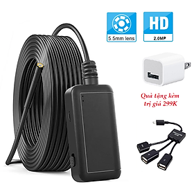 Mua Quà Tặng Trị Giá 299K - Hàng Chính Hãng Camera Nội Soi Công Nghiệp F220 Độ Dài 5m - Đường Kính Camera 5.5mm - Chống Nước IP67 - LED  - Hành Ảnh Độ Phân Giải HD - Tích Hợp  WiFi - Tương Thích HĐH Android iOS