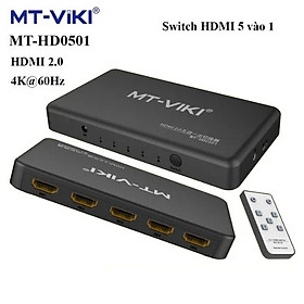 Mua Bộ chuyển mạch Switch HDMI 5 vào 1 ra chuẩn 2.0 hỗ trợ 4k@60Hz MT-Viki MT-HD0501. Hàng chính hãng !!!