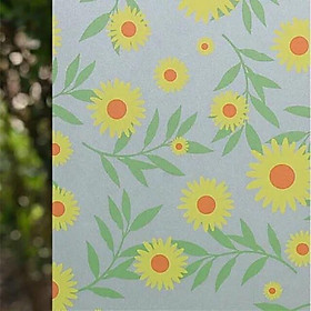 Mua 5M Giấy Dán Kính họa tiết hoa hướng dương không cần keo DK008 - khổ 0.45m