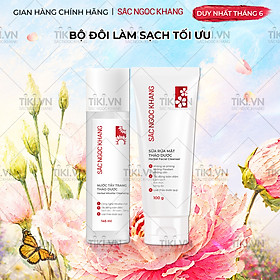 Bộ đôi làm sạch sâu cho da Sắc Ngọc Khang: Nước tẩy trang 145ml + Sữa rửa mặt 100g