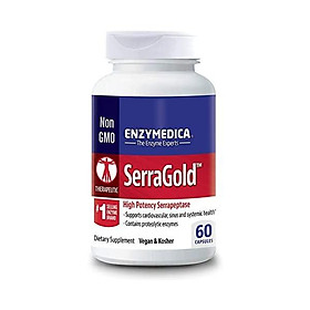 Enzymedica, SerraGold, Enzyme Supplement to Support Cardiovascular, Sinus and Immune Health, Includes Serrapeptase, Vegan, 60 Capsules (60 Servings) (FFP)