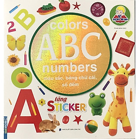 Sách - Bé thông minh colors ABC number - Màu sắc, bảng chữ cái, số đếm (tặng sticker)