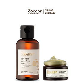 Combo Nước bí đao cân bằng da 140ml + Mặt nạ bí đao 30ml Cocoon