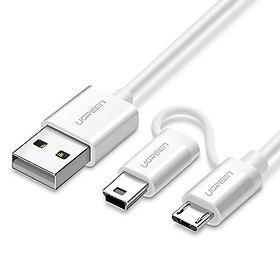 Mua Ugreen UG40772US178TK 1.5M màu Trắng Cáp sạc truyền dữ liệu USB 2.0 sang MICRO USB + MINI USB - HÀNG CHÍNH HÃNG