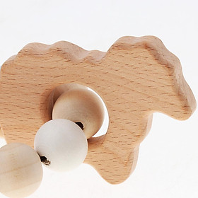 Safe Wooden Baby Teether Wood Teething Bracelet Rings
