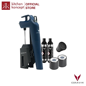 Coravin - Bộ Dụng Cụ Chiết Rượu Timeless Three+ Màu Deep Sea Blue - 8 Món