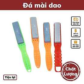 Mua Đá mài dao 2 mặt đá mài bùn nhiều loại độ mịn đá tự nhiên siêu sắc có cán nhựa cầm tay và móc treo