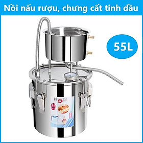 Bộ nồi nấu rươu đa năng INOX 55L (tặng máy bơm mini) nồi chưng cất tinh dầu