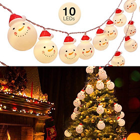 Đèn dây Giáng sinh hình người tuyết-Màu Nhiều màu-Size 10 đèn chiếu