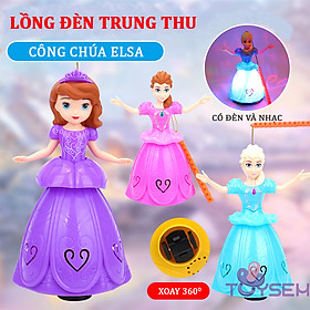 Đèn trung thu công chúa elsa có đèn và nhạc cho bé - Lồng đèn Đồ chơi trẻ em công chúa elsa biết đi