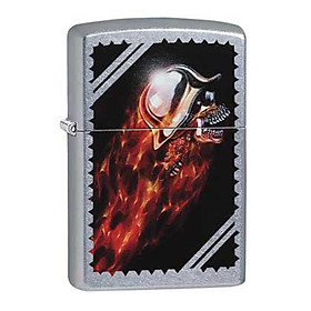 Bật Lửa Zippo 29067 Chrome Skull Street Chrome