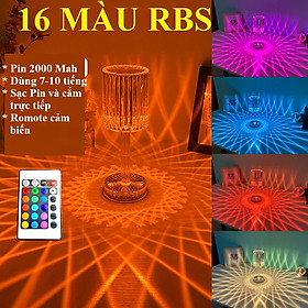 Mua Đèn bàn trang trí sáng tạo decor pha lê sang trọng  đẹp mắt phong cách mới ( công tắc cảm biến 16 màu RSB)