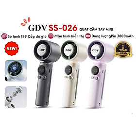 Mua Quạt Cầm Tay Mini GDV SS-026 Có 199 Tốc Độ  Màn LED Hiển Thị  Tích Hợp Sò Lạnh - Màu Ngẫu Nhiên - Hàng Chính Hãng