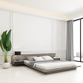 Mua Giường Ngủ Gỗ Hiện Đại Liền 2 Tab Màu Chì- GN-623