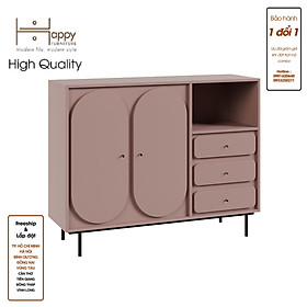 Hình ảnh [Happy Home Furniture] SWEETY, Tủ đựng đồ 2 cửa mở 3 ngăn kéo - chân sắt, 128cm x 40cm x 100cm ( DxRxC), TCM_063