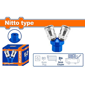 ĐẦU NỐI NHANH KHÍ NÉN CHIA 2 1/4INCH NITTO WQP0523 WADFOW - HÀNG CHÍNH HÃNG