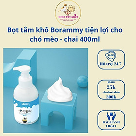 Bọt tắm khô tiện lợi BORAMMY cho chó mèo - chai 400ml