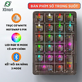 Bàn Phím Số Không Dây Bluetooth 5.0 Attack Shark K21 Phím Cơ LED RGB Hotswap 5 Pin Cho Kế Toán Game Thủ-Hàng Chính Hãng