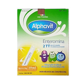 Men vi sinh cho bé Alphavit Enteromina USA Pharma cung cấp 2 tỉ lợi khuẩn giúp tiêu hóa và hấp thu tốt- Hộp 20 ống