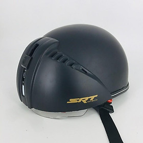 Mũ Bảo Hiểm Nửa Đầu Kính Âm SRT -Kính chống tia UV - đen