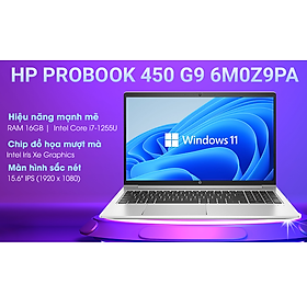 Laptop HP Probook 450 G9 (6M0Z9PA) i7-1255U|16GB|512GB|15.6FHD|Intel Iris Xe|W11SL - Hàng Chính Hãng