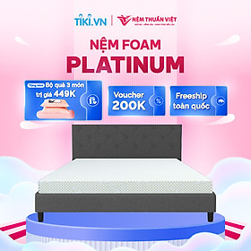 (1mx2mx20cm) Nệm Foam Cao Cấp Thuần Việt Platinum Công Nghệ Hoa Kỳ, Kháng Khuẩn Tối Ưu