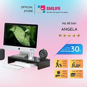 Mua Kệ để bàn gỗ hiện đại SMLIFE Angela - Màu Đen - Size M (Tặng Voucher 10% mua Bàn Làm Việc SMLIFE)