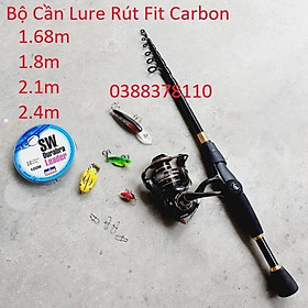 Sale to Bộ Cần Lure Rút, Bộ Lure Cần Rút Fit Carbon Thu Gọn 40 -50cm  - xả hàng tồn