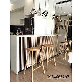 Ghế Gỗ Bar bán nguyệt màu gỗ tự nhiên chiều cao 65cm