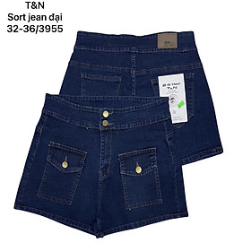 Quần short jean nữ BigSize lưng cao trên rốn, co dãn mạnh, 2 túi hộp nổi, dành cho người mập 3942 3944