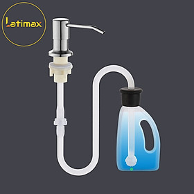 Mua Bộ vòi xịt nước rửa chén Inox 304 gắn bồn rửa chén dây nối dài 102cm tới chai nước rửa chén lớn