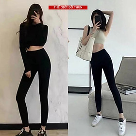 Quần Legging Dài Mặc bốn mùa, Co Giãn Tốt,Dày Dặn, Đi Dạo Dáng Ôm Body Tôn Dáng chất thun co giãn 4 chiều