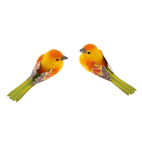 2pcs Artificial Realistic Decor Fake Bird Simulation Home Ornament Bird