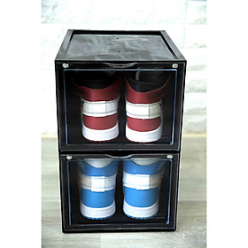 Mua Combo 2 hộp đựng giày cửa mở nam châm nhựa cứng cao cấp  có thể tháo lắp được