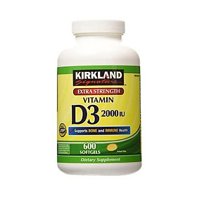 Kirkland Signature Extra Strength Vitamin D3 2000 I.U. 600 Softgels, Bottle