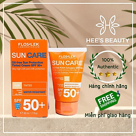 Kem chống nắng kiềm dầu Floslex Sun Care Oil Free Sun Protection Tinted Cream 50ml Floslek Suncare