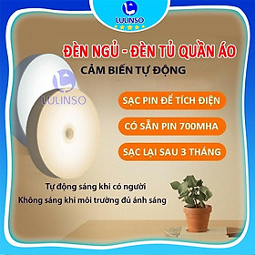 Đèn cảm ứng chuyển động LULINSO, Đèn Led dán tường cảm biến thông minh không dây dán tủ quần áo, cầu thang, phòng ngủ