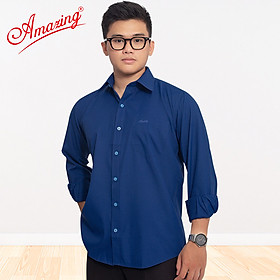 Áo sơ mi nam màu trơn, phong cách công sở thanh lịch, form regular cơ bản, dáng xuông, tay dài, có size lớn