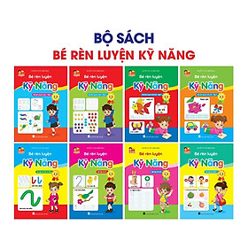 Hình ảnh Bộ Rèn luyện kỹ năng cho bé từ 4 - 5 tuổi - Bé tập làm quen với Toán, Tiếng Việt lớp 1 - Bộ 8 cuốn