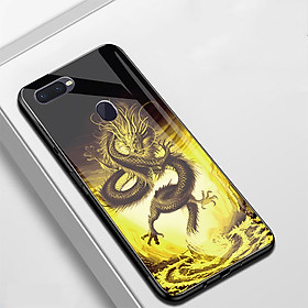 Ốp lưng OPPO F9 in 3D rồng dạ quang phát sáng ban đêm mặt kính cường lực