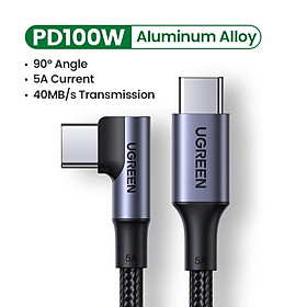 Mua Cáp sạc nhanh góc UGREEN 100W 5A USB C sang USB C PD góc phải 90 độ tiện dụng hàng chính hãng