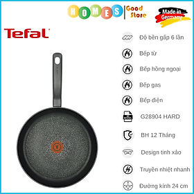 Mua Chảo Chống Dính TEFAL G28904 HARD TITANIUM PRO Pfanne, Nhập Khẩu Đức,  Phủ Titanium Excellence Bền Gấp 6 Lần Chảo Thường, Đường Kính 24Cm, Sâu 5.5  Cm - Hàng Nhập Khẩu